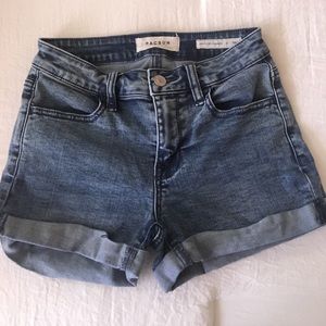 Dark washed super stretch PacSun denim shorts